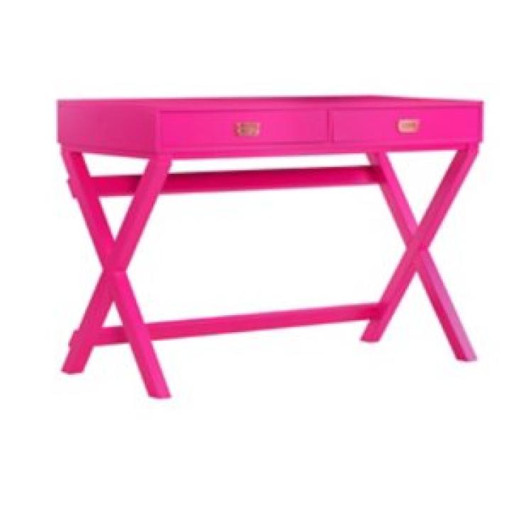 Hot Pink Wood 2-Drawer Peggy Desk