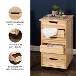 Natural Wood 6-Drawer Cary Storage Cart