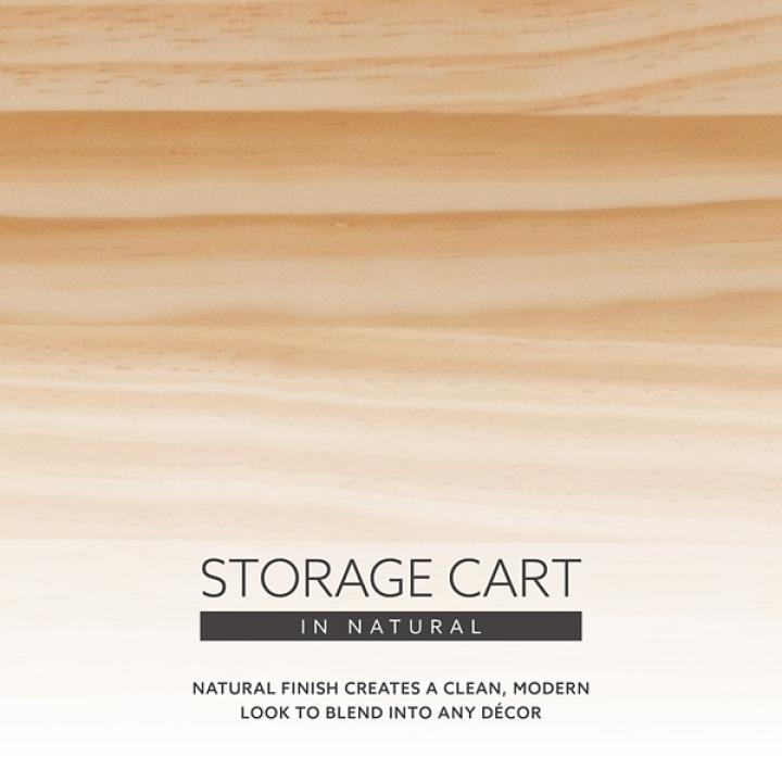 Natural Wood 6-Drawer Cary Storage Cart