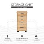 Natural Wood 6-Drawer Cary Storage Cart