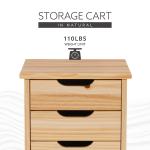 Natural Wood 6-Drawer Cary Storage Cart