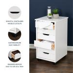 White Wood 6-Drawer Cary Storage Cart