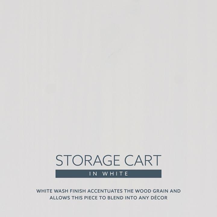 White Wood 6-Drawer Cary Storage Cart