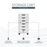 White Wood 6-Drawer Cary Storage Cart