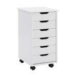 White Wood 6-Drawer Cary Storage Cart