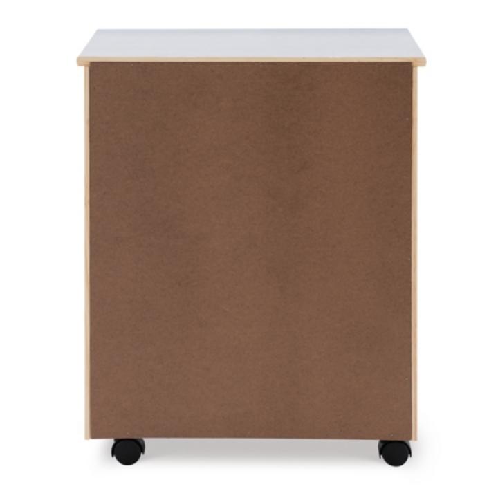 White Wood Wide 6-Drawer Cary Storage Cart