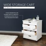 White Wood Wide 6-Drawer Cary Storage Cart