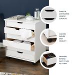 White Wood Wide 6-Drawer Cary Storage Cart