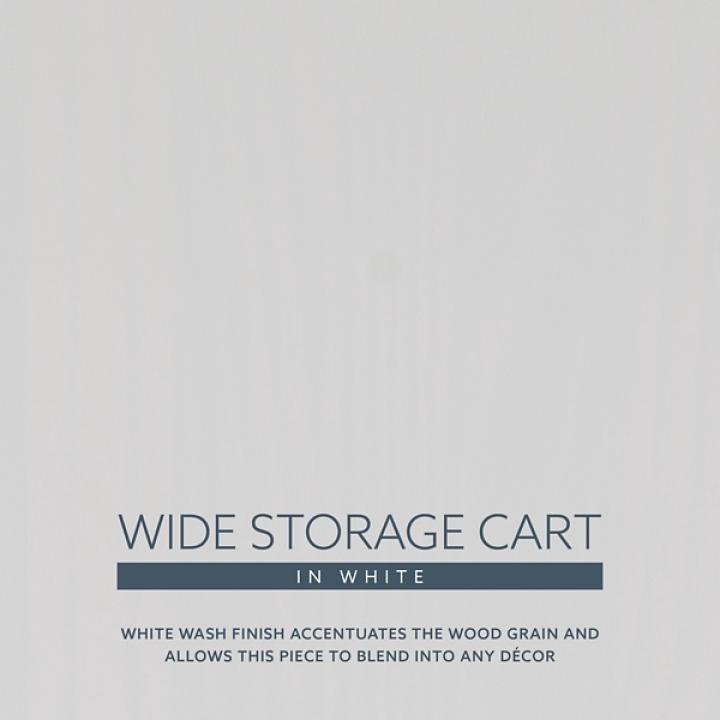 White Wood Wide 6-Drawer Cary Storage Cart