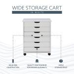 White Wood Wide 6-Drawer Cary Storage Cart