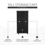 Black Wood 8-Drawer Cary Storage Cart