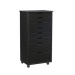 Black Wood 8-Drawer Cary Storage Cart
