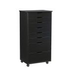 Black Wood 8-Drawer Cary Storage Cart