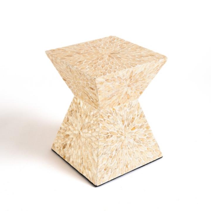 Natural Capiz Hourglass Accent Table
