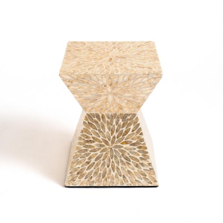 Natural Capiz Hourglass Accent Table