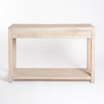 Whitewash Woven Cane 2-Drawer Console Table