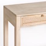 Whitewash Woven Cane 2-Drawer Console Table