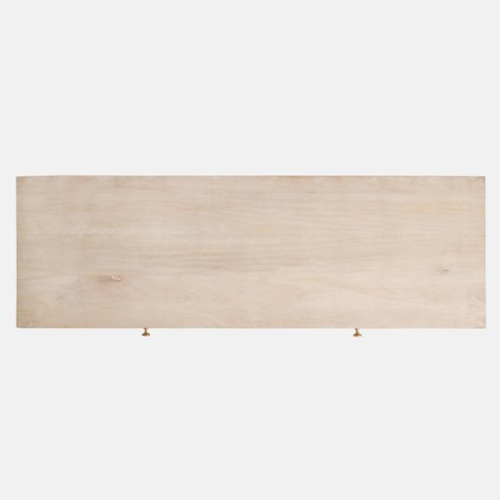 Whitewash Woven Cane 2-Drawer Console Table