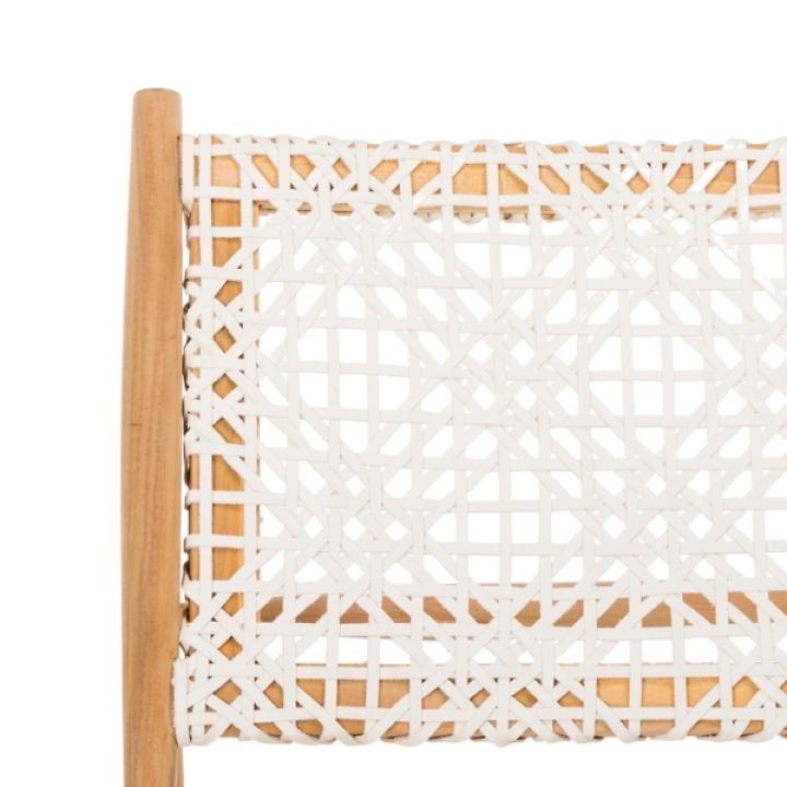 SAFAVIEH White Leather Woven Accent Chair