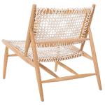 SAFAVIEH White Leather Woven Accent Chair