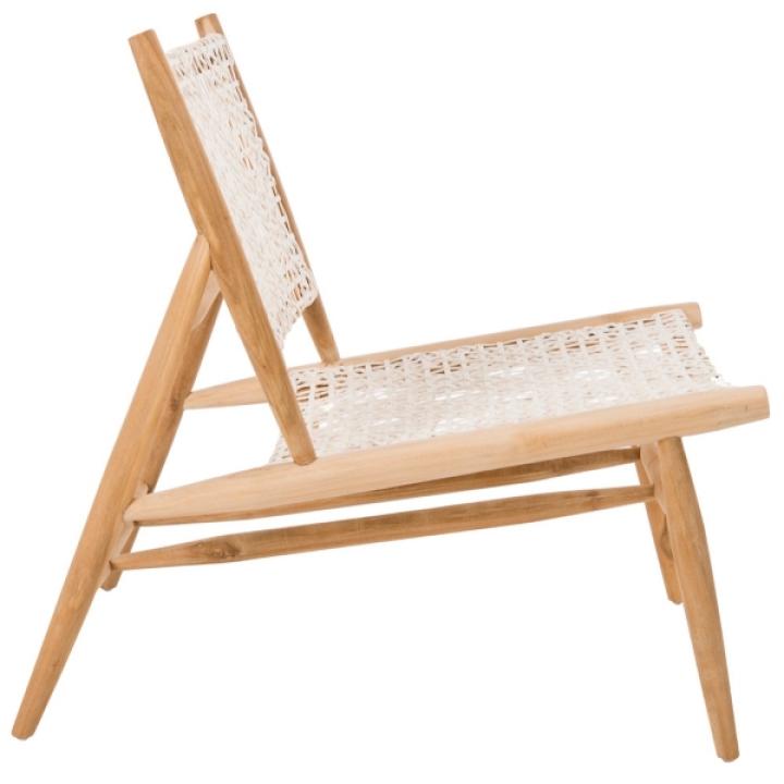 SAFAVIEH White Leather Woven Accent Chair