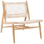 SAFAVIEH White Leather Woven Accent Chair