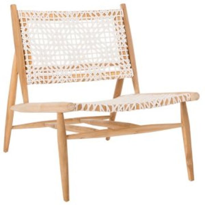 SAFAVIEH White Leather Woven Accent Chair