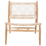 SAFAVIEH White Leather Woven Accent Chair