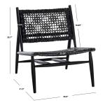 Black Leather Woven Accent Chair