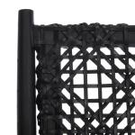 Black Leather Woven Accent Chair