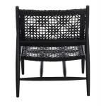 Black Leather Woven Accent Chair
