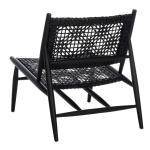 Black Leather Woven Accent Chair