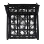 Black Leather Woven Accent Chair