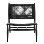 Black Leather Woven Accent Chair