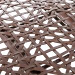 Brown Leather Woven Accent Chair