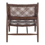 Brown Leather Woven Accent Chair