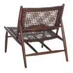 Brown Leather Woven Accent Chair
