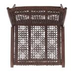 Brown Leather Woven Accent Chair