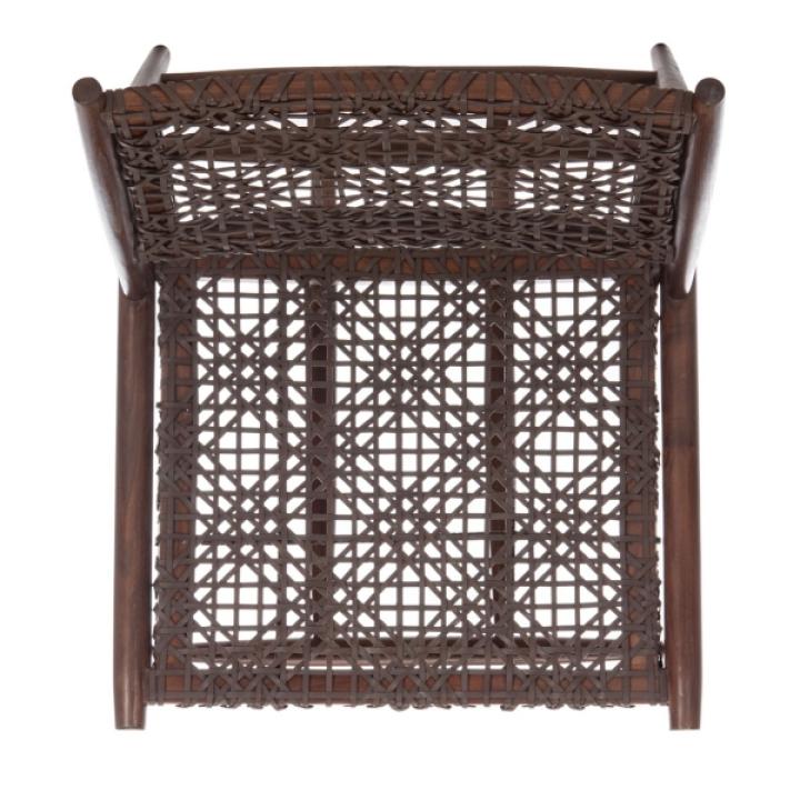 Brown Leather Woven Accent Chair