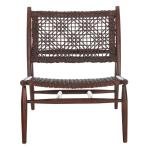 Brown Leather Woven Accent Chair