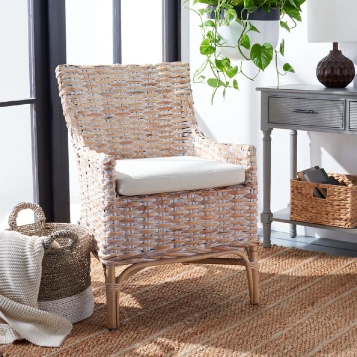 Whitewashed Rattan Cristen Accent Chair
