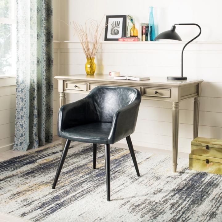 Charcoal Faux Leather Adalena Accent Chair