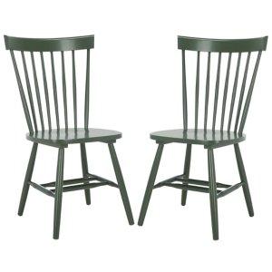 Dark Green Parker Spindle Dining Chairs, Set of 2
