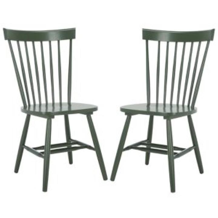 Dark Green Parker Spindle Dining Chairs, Set of 2