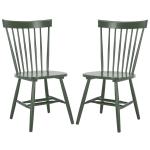 Dark Green Parker Spindle Dining Chairs, Set of 2