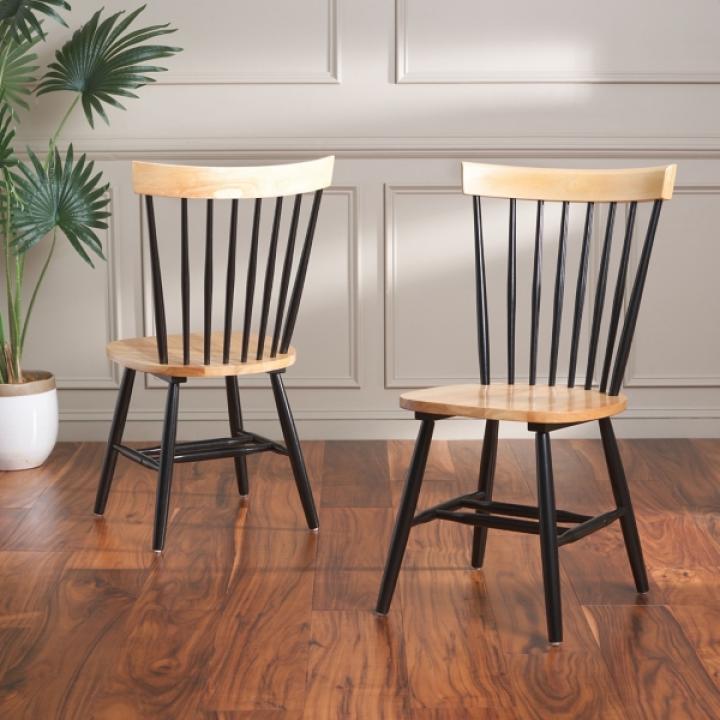 Two-Tone Parker Spindle Dining Chairs, Set of 2