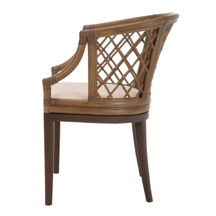 Dark Rattan Curved Back Carlotta Accent Chair