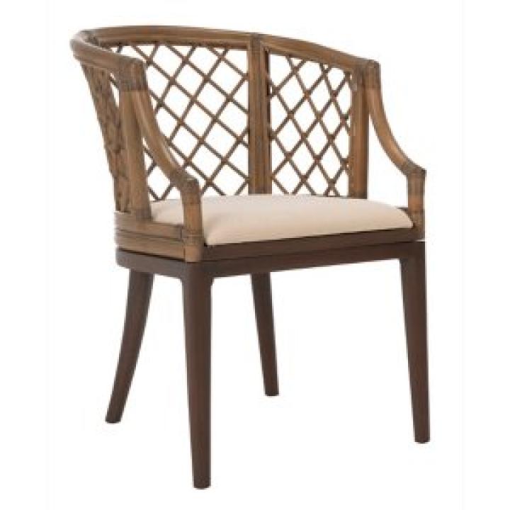 Dark Rattan Curved Back Carlotta Accent Chair