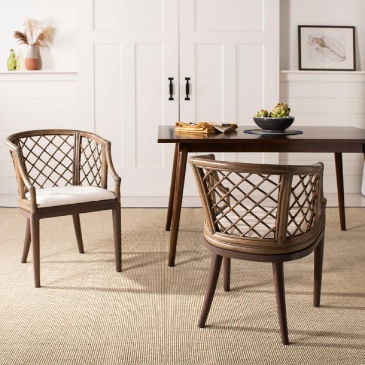 Dark Rattan Curved Back Carlotta Accent Chair
