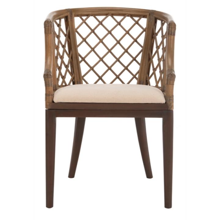 Dark Rattan Curved Back Carlotta Accent Chair